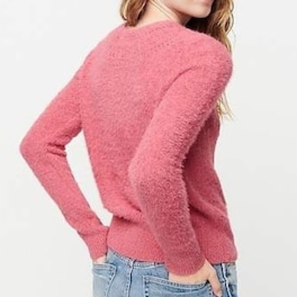 The Reeds X J. Crew Fuzzy Pink Cardigan Sweater Size XL - Picture 7 of 7